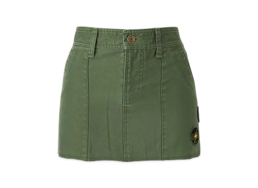 HYSTERIC GLAMOUR Noise Patch Military Low Rise Mini Skirt Women "Khaki"