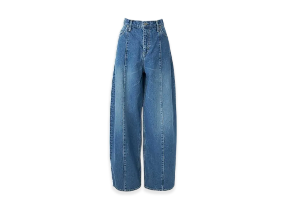 HYSTERIC GLAMOUR Curved Denim Pants Women "Light Indigo Blue"