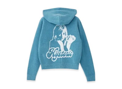 HYSTERIC GLAMOUR Hysteric Girl Knit Hoodie Women "Blue"