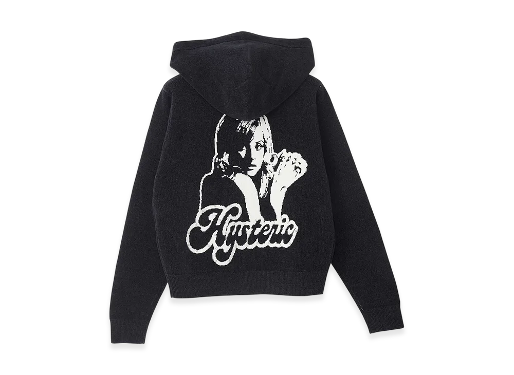 HYSTERIC GLAMOUR Hysteric Girl Knit Hoodie Women "Black"