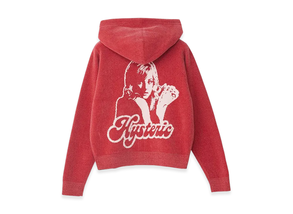 HYSTERIC GLAMOUR Hysteric Girl Knit Hoodie Women "Pink"