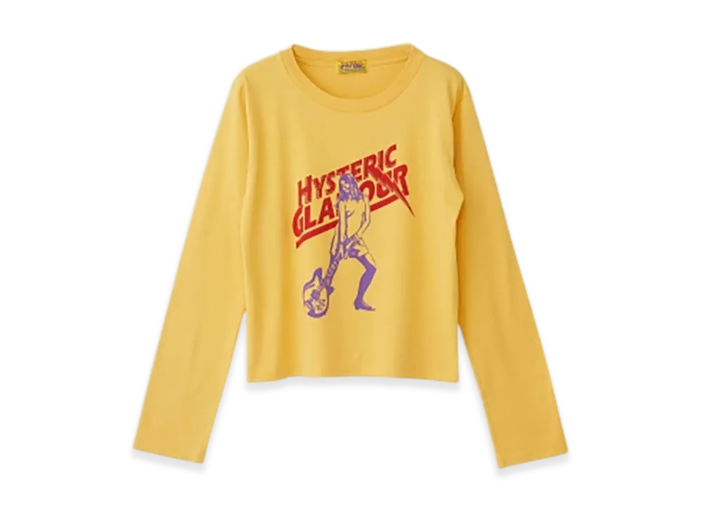 HYSTERIC GLAMOUR Hysteric Lightning Cropped T-Shirt Women "Yellow"