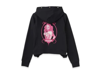 HYSTERIC GLAMOUR Finger Girl Cropped Hoodie Women "Black"