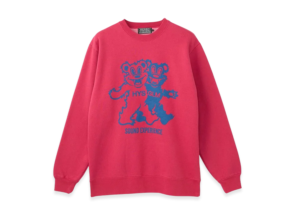 HYSTERIC GLAMOUR Fire Bear Party Sweatshirt "Pink"