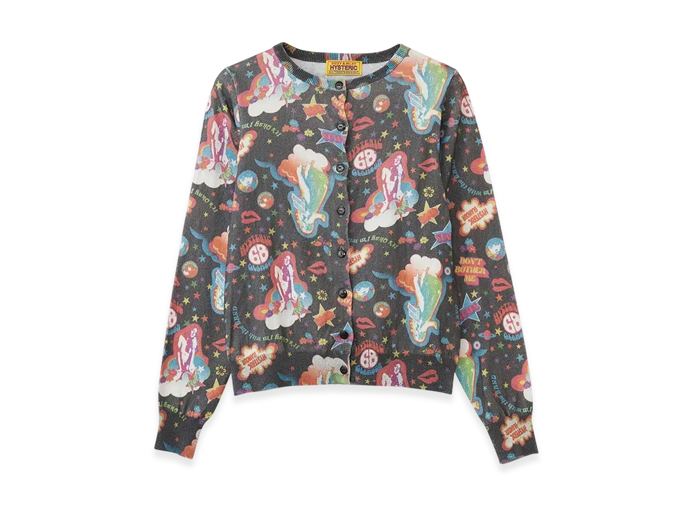 HYSTERIC GLAMOUR Hysteric68 Pattern Cardigan "Black"