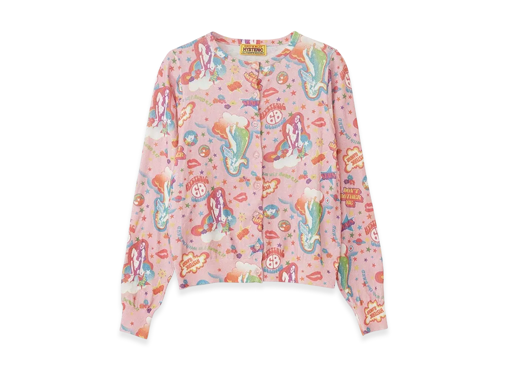 HYSTERIC GLAMOUR Hysteric68 Pattern Cardigan "Pink"