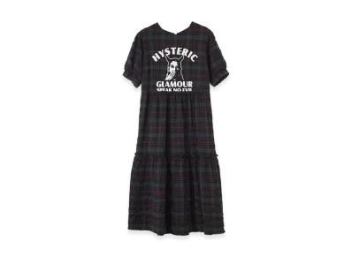 HYSTERIC GLAMOUR Speak No Evil Check Tiered Dress "Red"