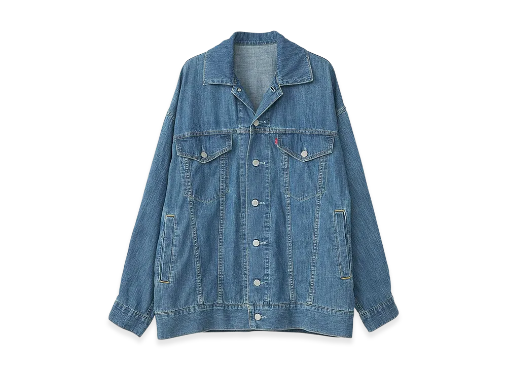 HYSTERIC GLAMOUR Levitated Girl Embroidery Over Denim Jacket "Light Indigo Blue"