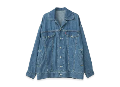 HYSTERIC GLAMOUR Levitated Girl Embroidery Over Denim Jacket "Light Indigo Blue"