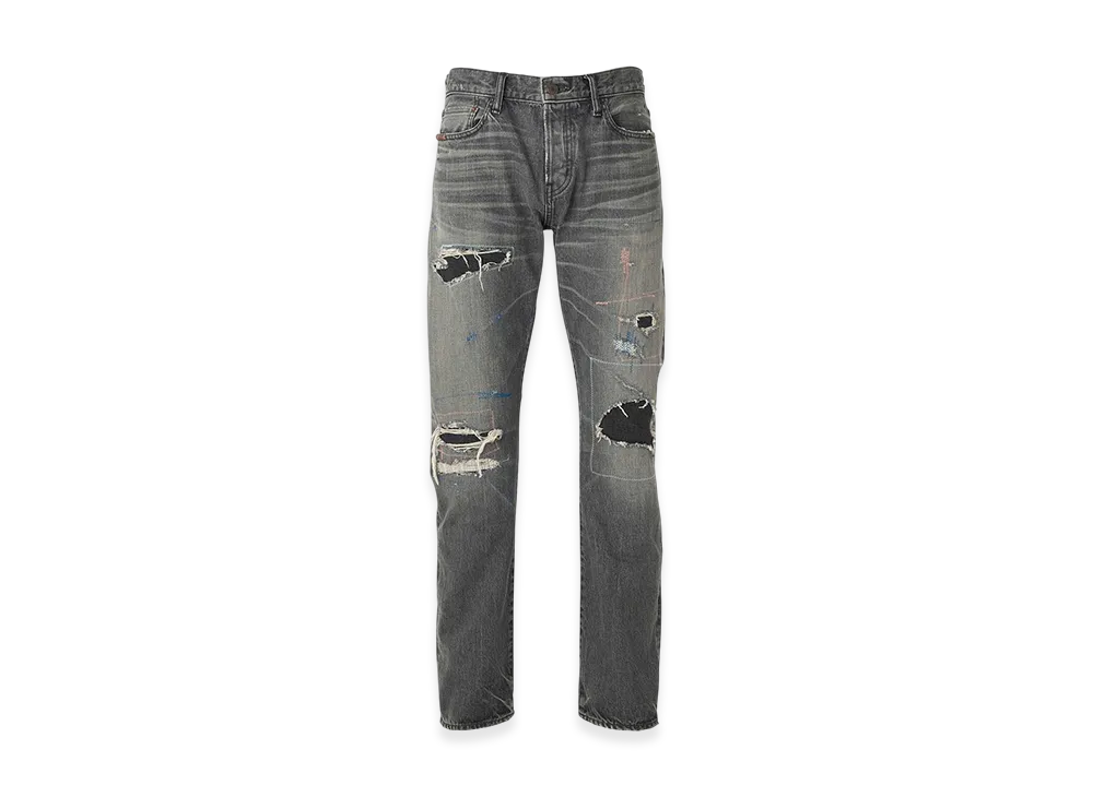 HYSTERIC GLAMOUR Msr Processed Slim Straight Denim Pants "Black"