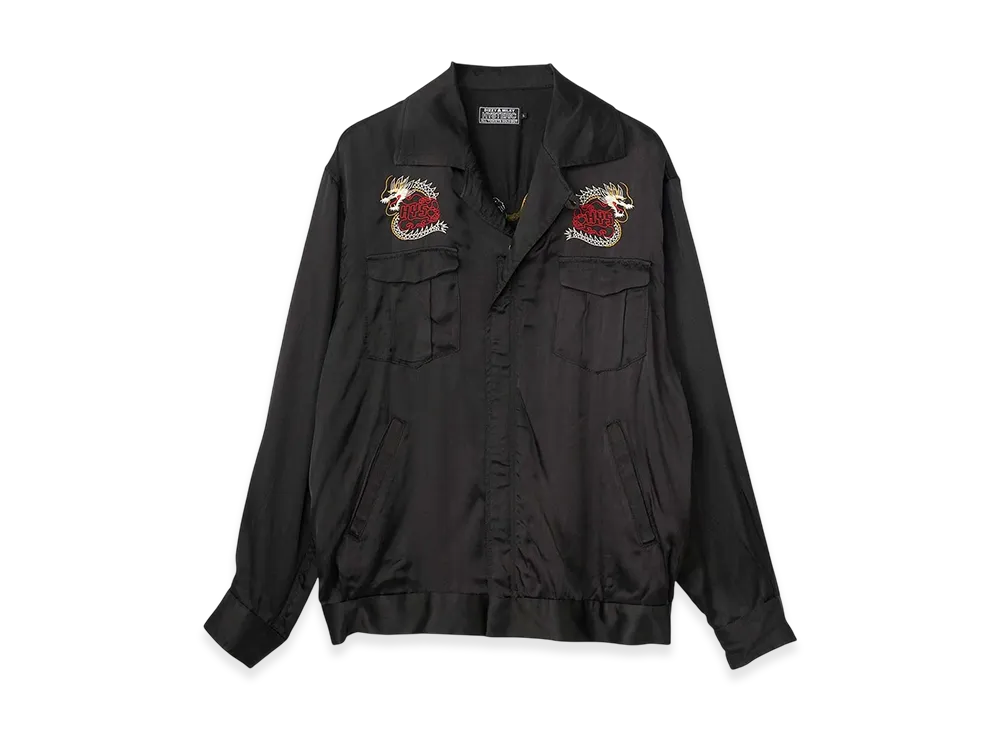 HYSTERIC GLAMOUR Dragon Flame Embroidery Souvenir Shirt "Black"