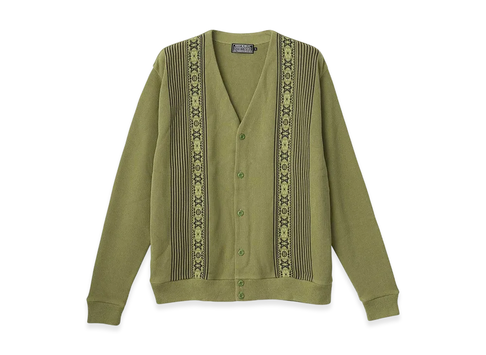 HYSTERIC GLAMOUR Stripe Jacquard Cardigan "Green"
