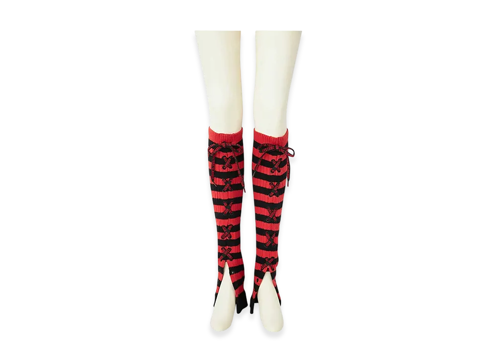 HYSTERIC GLAMOUR Voted / Hysteric Love Embroidery Leg Warmers "Red"