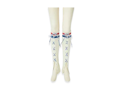 HYSTERIC GLAMOUR Voted / Hysteric Love Embroidery Leg Warmers "White"