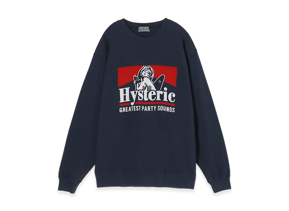 HYSTERIC GLAMOUR Greatest Party Sounds Sweatshirt "Navy"