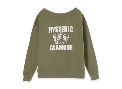 HYSTERIC GLAMOUR Evil Skull Sweatshirt "Khaki"