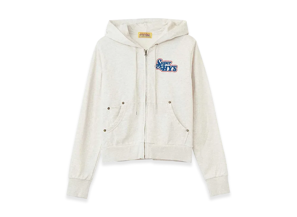 HYSTERIC GLAMOUR Super HYS Short Hoodie "Top Gray"