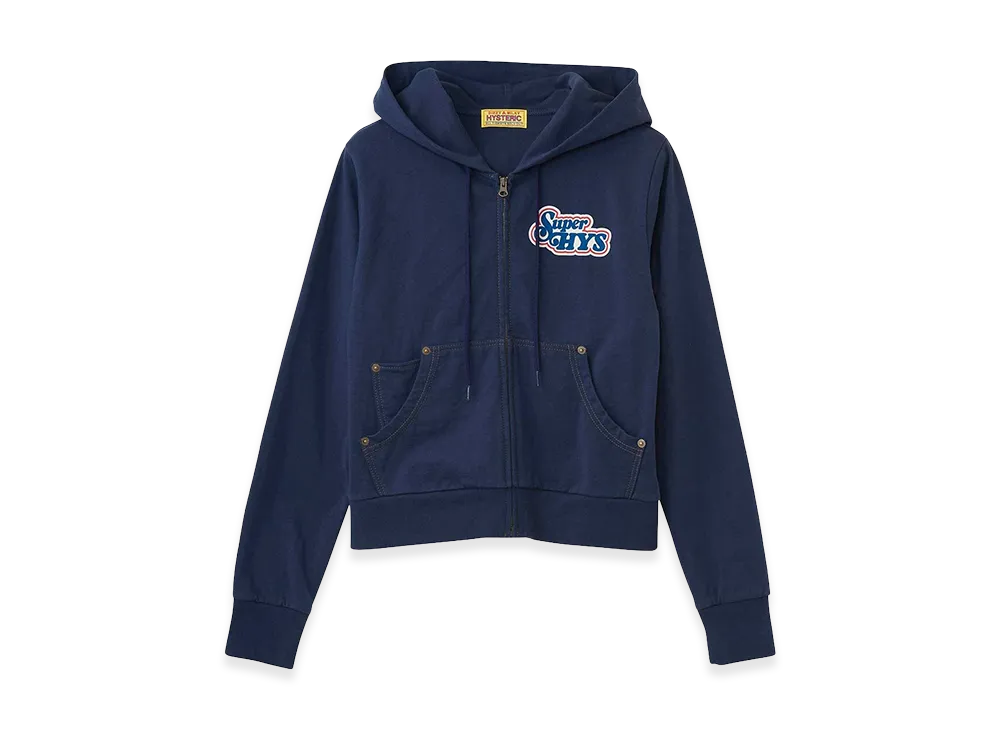 HYSTERIC GLAMOUR Super HYS Short Hoodie "Navy"