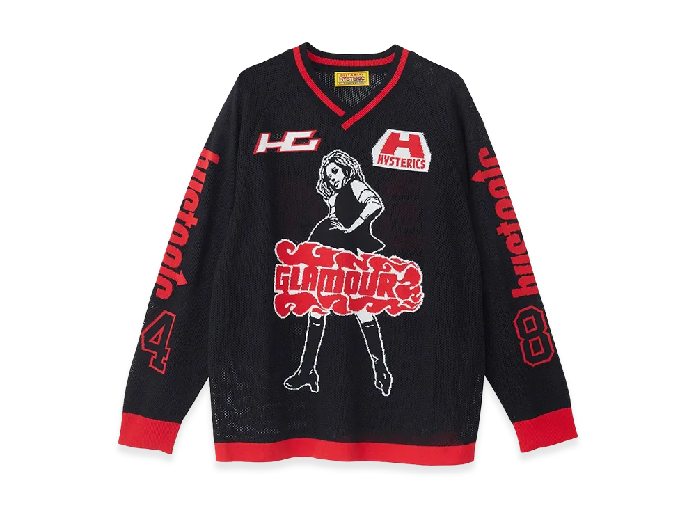 HYSTERIC GLAMOUR Hysteric84 Jacquard Mesh Pullover "Black"