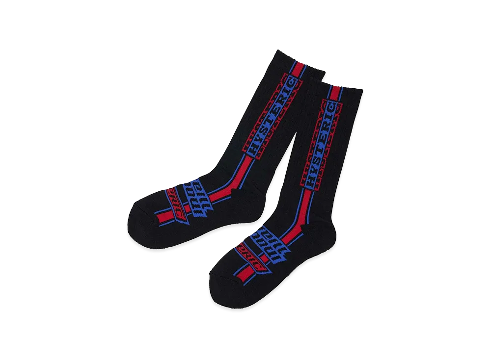 HYSTERIC GLAMOUR HG Pit Crew Sports Socks "Black/Red"