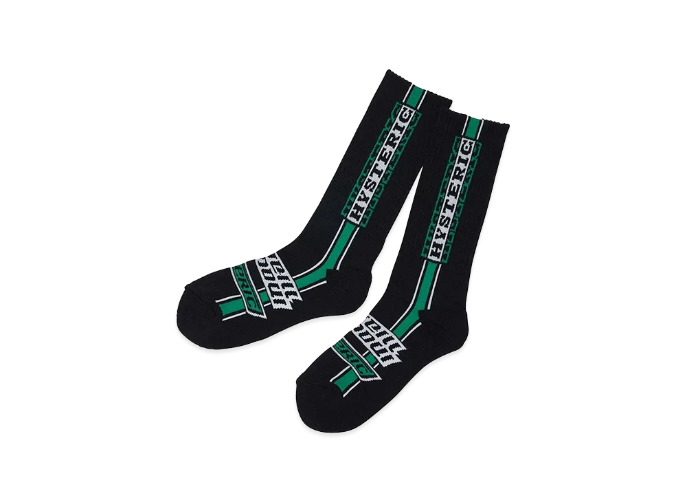 HYSTERIC GLAMOUR HG Pit Crew Sports Socks "Black/Green"