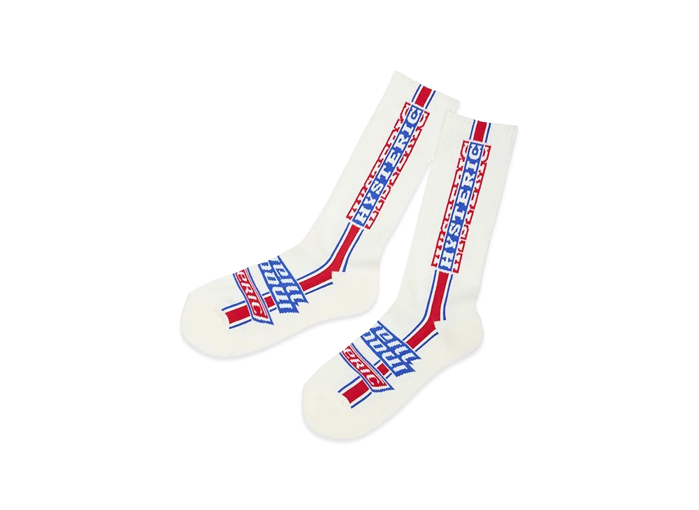 HYSTERIC GLAMOUR HG Pit Crew Sports Socks "White/Red"