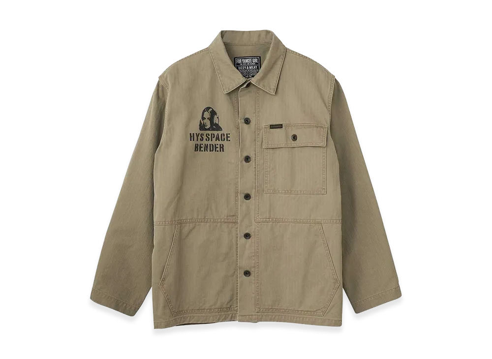 HYSTERIC GLAMOUR HYS Space Bender M-44 Hbt Shirt Jacket "Khaki"