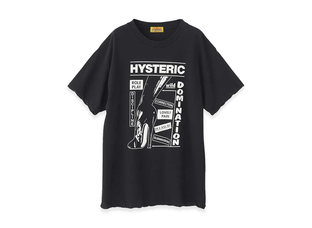 HYSTERIC GLAMOUR HYS Dominatrix Boot Oversized Tee "Black"