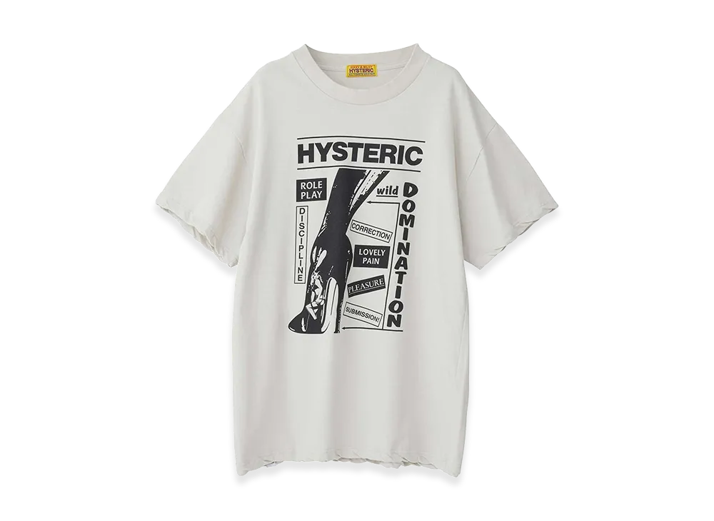 HYSTERIC GLAMOUR HYS Dominatrix Boot Oversized Tee "Beige"