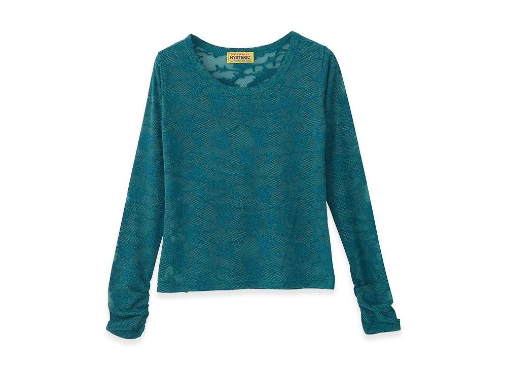 HYSTERIC GLAMOUR Hysteric Rose Pattern Jacquard Mini Tee "Blue"