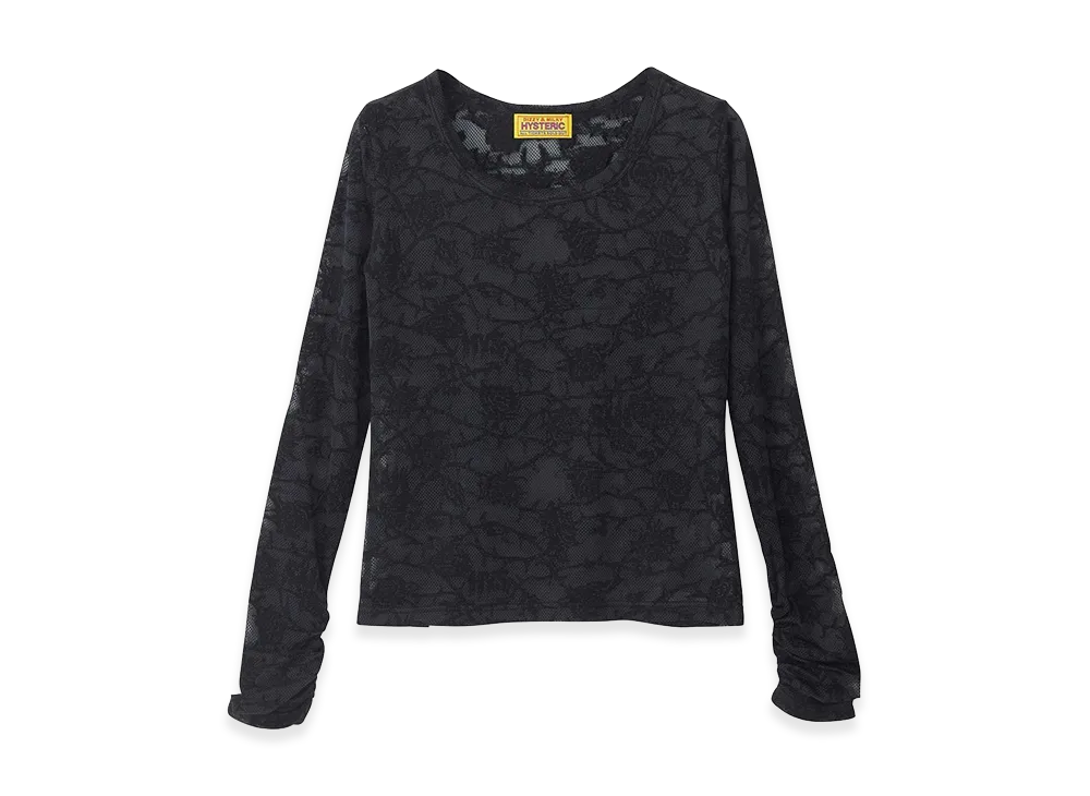 HYSTERIC GLAMOUR Hysteric Rose Pattern Jacquard Mini Tee "Black"