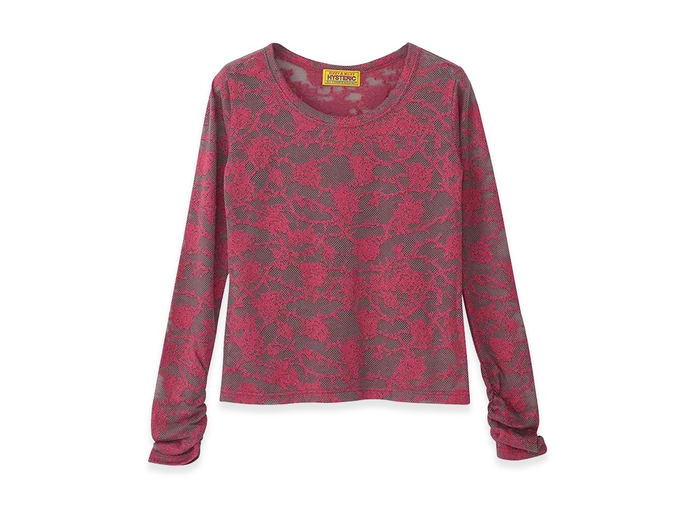 HYSTERIC GLAMOUR Hysteric Rose Pattern Jacquard Mini Tee "Pink"