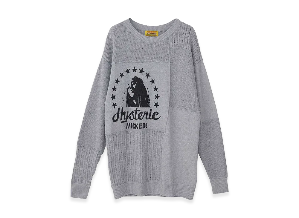 HYSTERIC GLAMOUR Woman Star Pullover "Gray"