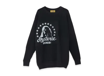 HYSTERIC GLAMOUR Woman Star Pullover "Black"