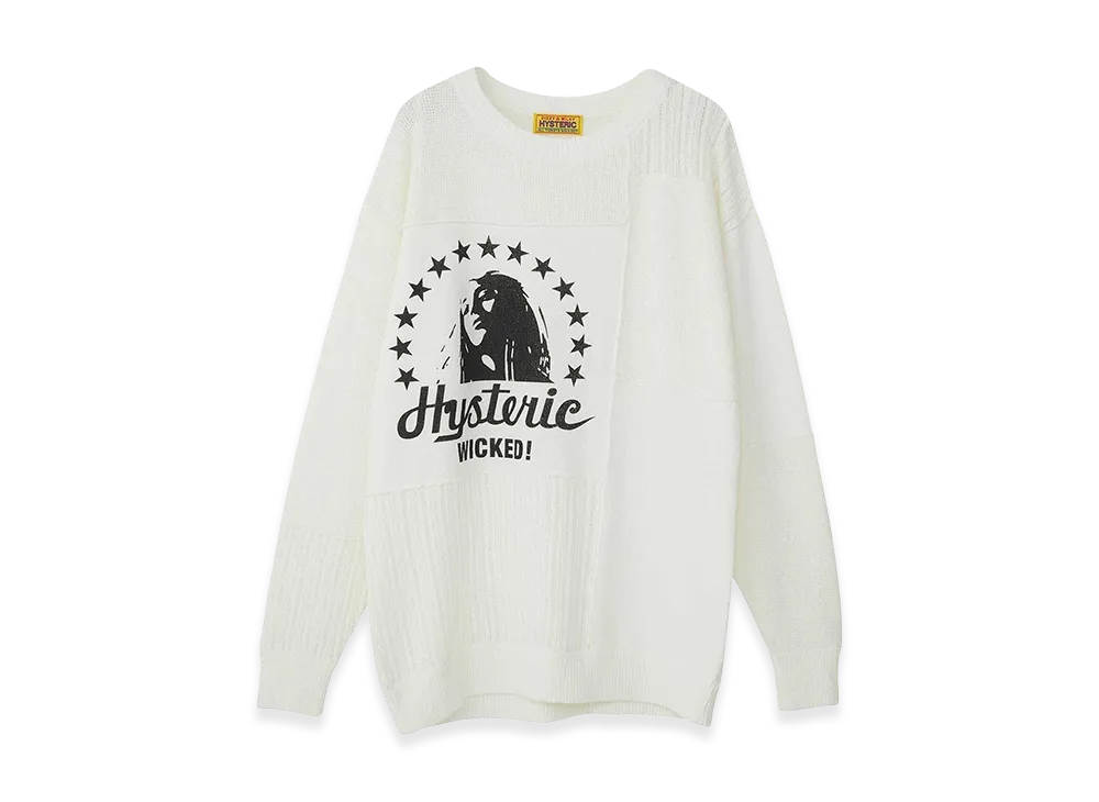 HYSTERIC GLAMOUR Woman Star Pullover "White"