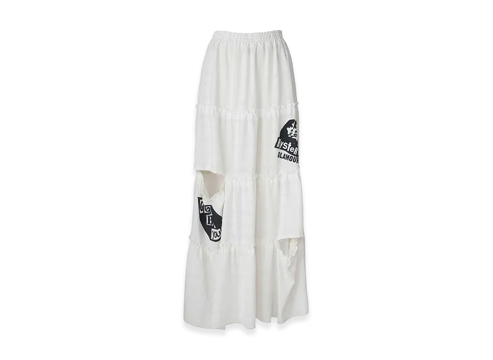 HYSTERIC GLAMOUR Hysteric Typical Girls Tiered Skirt "White"