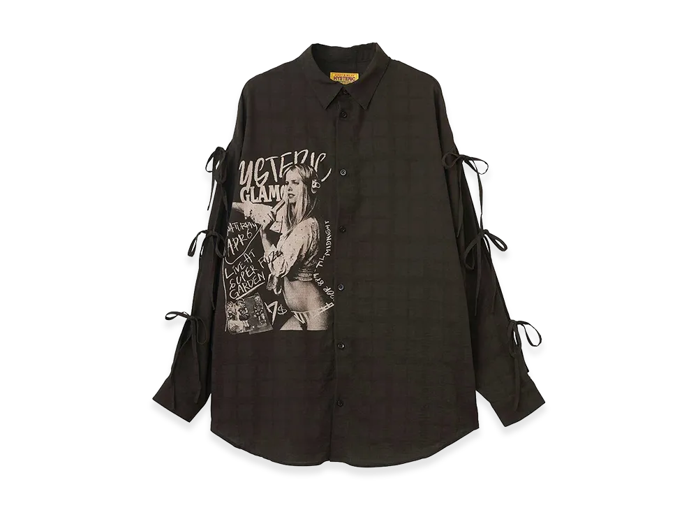 HYSTERIC GLAMOUR Hysteric Typical Girls Slit Ribbon Shirt "Black"
