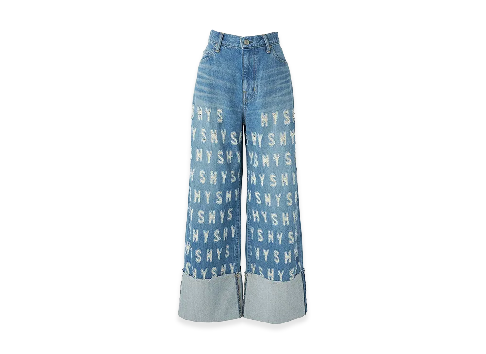 HYSTERIC GLAMOUR Hys Crash Rolled-Up Denim Pants "Light Indigo Blue"