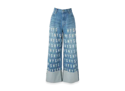 HYSTERIC GLAMOUR Hys Crash Rolled-Up Denim Pants "Light Indigo Blue"