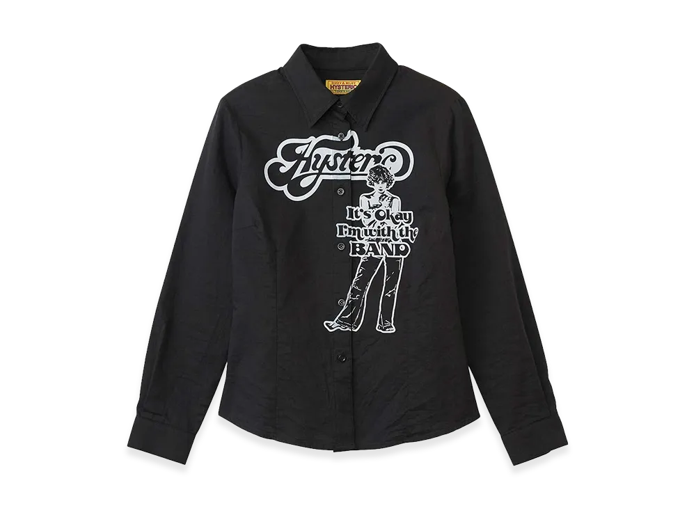 HYSTERIC GLAMOUR I'm With The Band Compact Shirt "Black"