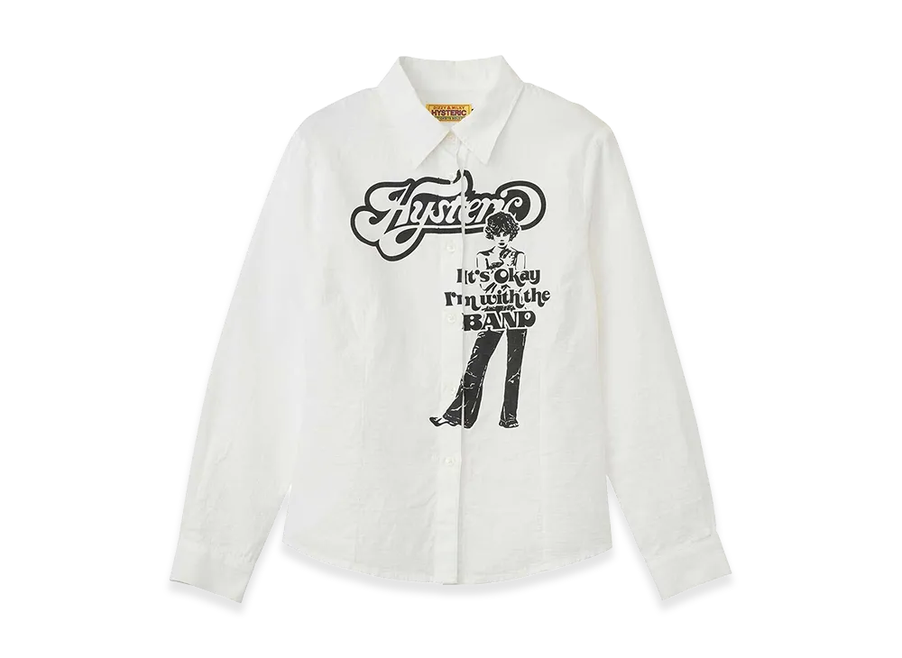 HYSTERIC GLAMOUR I'm With The Band Compact Shirt "White"