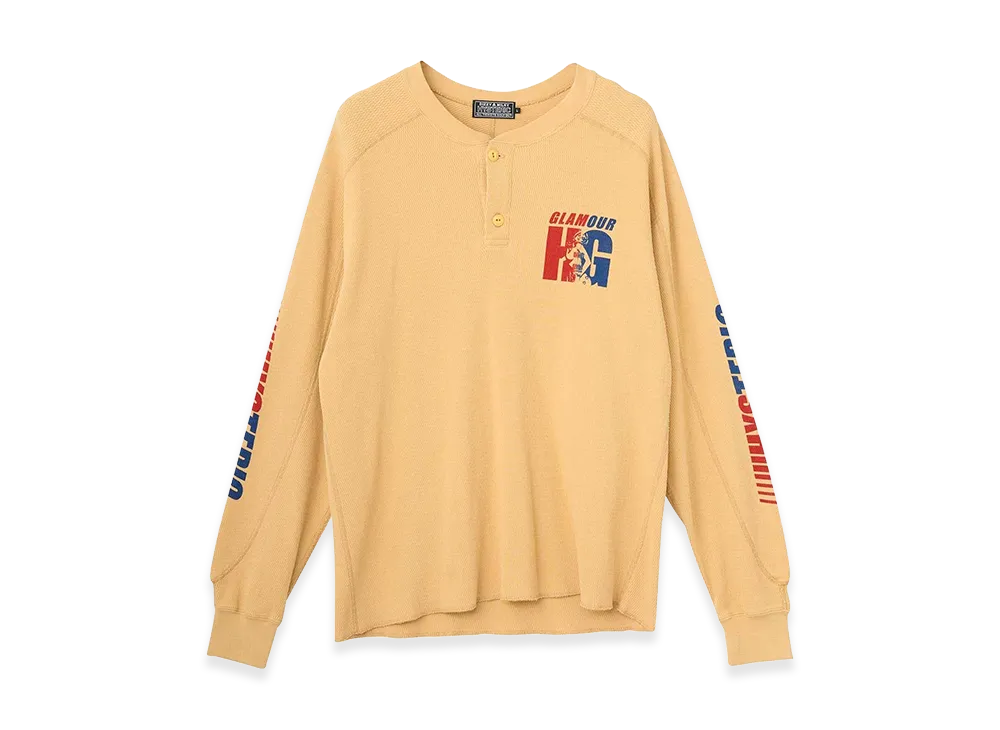 HYSTERIC GLAMOUR Guitar Girl HG Henry Neck Sweatshirt "Yellow"