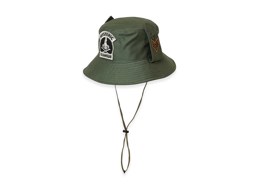 HYSTERIC GLAMOUR Woman On Skull Patch Bucket Hat "Khaki"