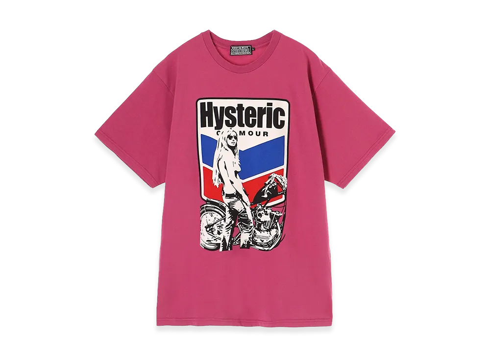 HYSTERIC GLAMOUR Motorcycle Girl Tee "Pink"