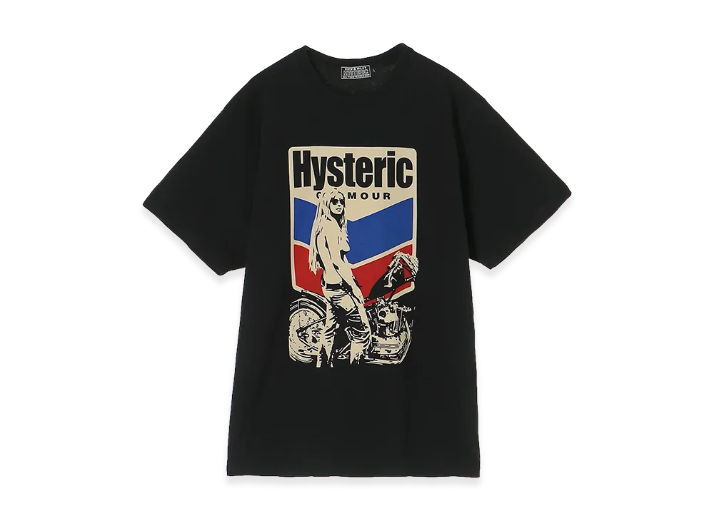 HYSTERIC GLAMOUR Motorcycle Girl Tee "Black"