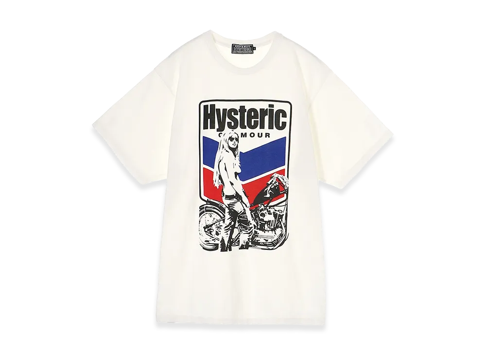 HYSTERIC GLAMOUR Motorcycle Girl Tee "White"