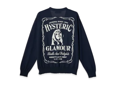 HYSTERIC GLAMOUR Whisky Woman Jacquard Sweater "Other Navy"