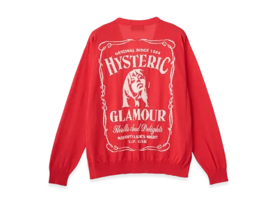 HYSTERIC GLAMOUR Whisky Woman Jacquard Sweater "Red"