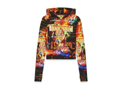 HYSTERIC GLAMOUR x GUESS JEANS Fitted Printed Zip Hoodie "Orange"