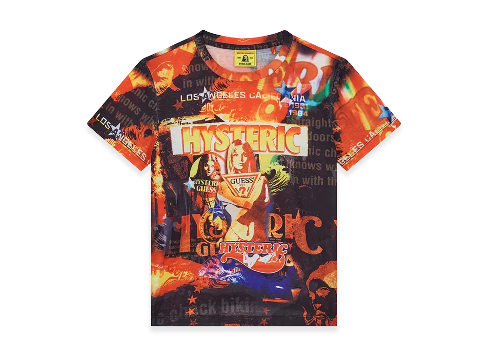 HYSTERIC GLAMOUR x GUESS JEANS Print Slim Tee "Orange"
